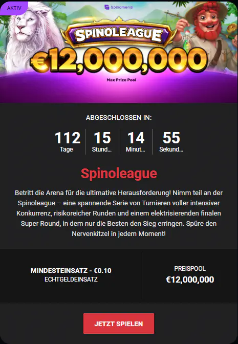 Laufende Turniere im Casino Cobra